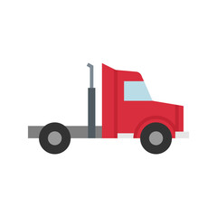 Semi truck icon. Classic tractor truck. Truck with sleeper cab and fifth wheel.