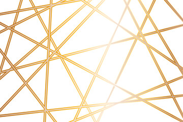Luxury premium golden random chaotic wave lines abstract background. Luxury gold geometric lines with many squares and triangles shape background. Vector, illustration	