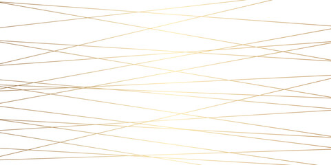 Abstract luxury gold lines with many squares and triangles shape on white background. Geometric random chaotic lines background.	
