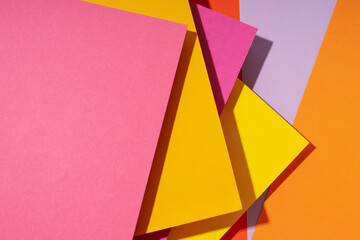Mockup, abstraction, colorful colored paper, top view