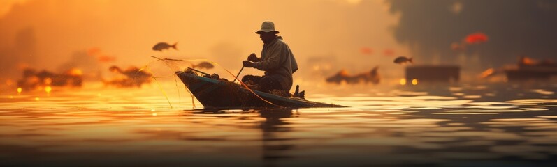 Fisherman concept banner