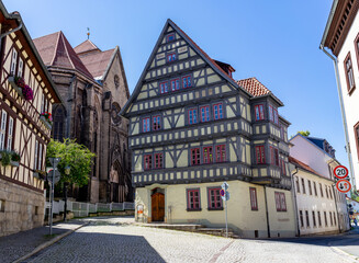 town country in arnstadt, east germany - obrazy, fototapety, plakaty