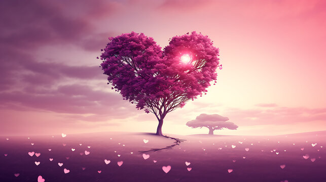 tree with hearts