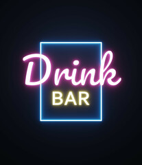 Drink bar neon grafika