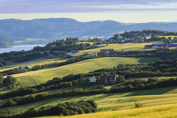 Fototapeta premium Agricultural area Byneset, Trondheim