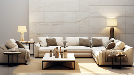 Modern Interior Design, 3D Render, 3D Illustration