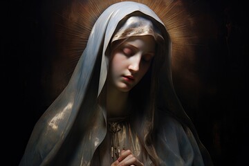 Portrait of the Blessed Mother Mary. - obrazy, fototapety, plakaty