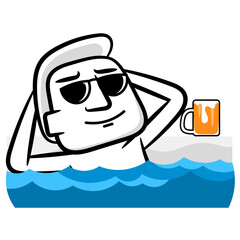 My vacation white man. cartoon gesture