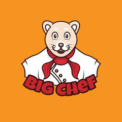 bear chef icon logo mascot design