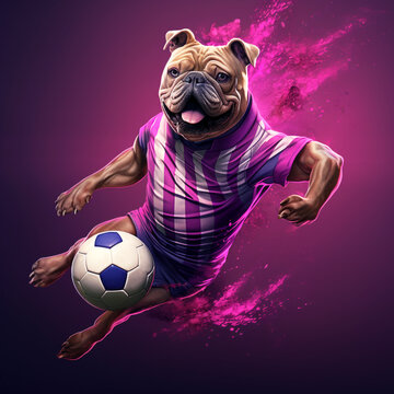bulldog play soccer