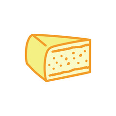 Brie cheese sign сolor line icon. Pictogram for web page.