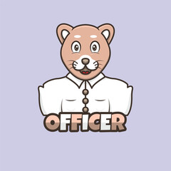 super bear mascot logo icon employee