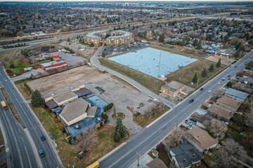 Fototapeta premium Above the Canopy: Wildwood, Saskatoon, Saskatchewan's Gem