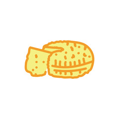 Sour milk adegian cheese sign сolor line icon. Pictogram for web page.
