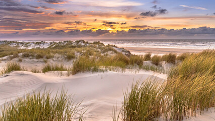 View from dune top over North Sea