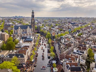 Photo sur Plexiglas Amsterdam Westerkerk Kings day