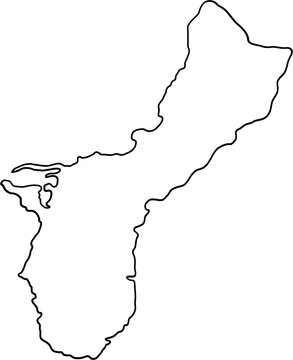 doodle freehand drawing of guam island map.