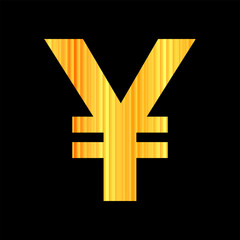 Obraz premium Yen icon on black.