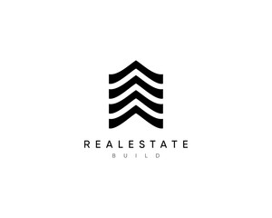 Real estate logo design template for business identity. Modern construction, architecture, planning, structure, property vector symbol.
