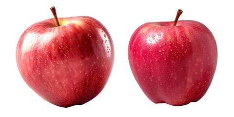 Fresh red pink lady apple as package design element, isolated on transparent