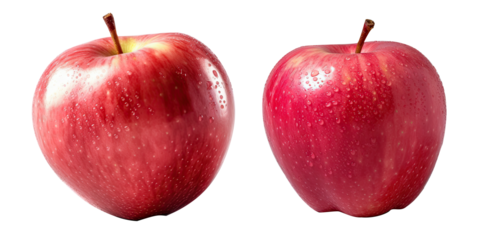 Fresh red pink lady apple as package design element, isolated on transparent