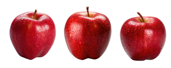 Fresh red delicious apple as package design element, isolated on transparent