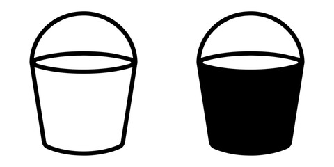 ofvs450 OutlineFilledVectorSign ofvs - bucket vector icon . pail sign . isolated transparent . black outline and filled version . AI 10 / EPS 10 / PNG . g11791