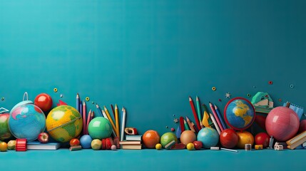 Back to school with school elements. Generative AI