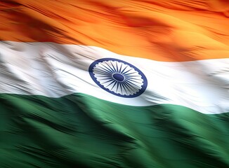 Flag-india-good-on blue sky background, for india independence day. Created with Generative AI technology.