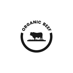 Organic beef icon or Organic beef label vector isolated. Best Organic beef icon for product packaging design element. Elegant Organic beef label for packaging design element.