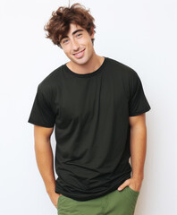 Fototapeta premium Generative ai illustration of man wearing canvas shirt