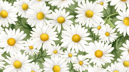 white daisy seamless background