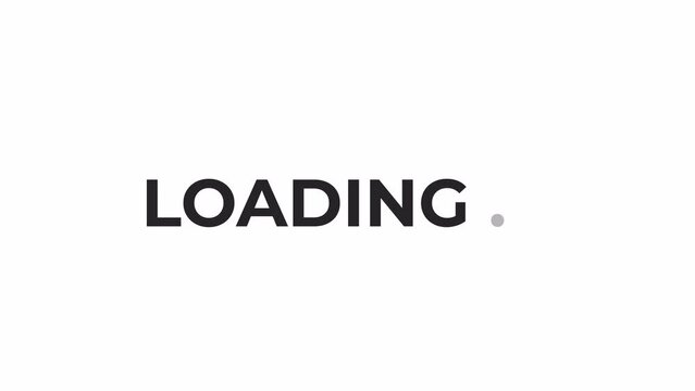 Sharp rounded black and white loading text animation. Montserrat Bold font used, monochromatic 2D cartoon 4K video loader motion graphic. Wait animation, ui design, animated uploader gif