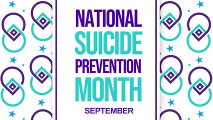 September is National Suicide Prevention month, 4K animation background for spreading awareness