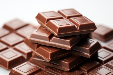 Appetizing chocolate made from natural cocoa and milk. Background with selective focus and copy space