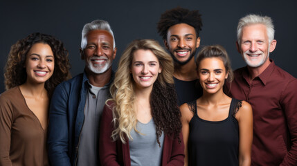 Fototapeta na wymiar Portrait of a group of multiethnic business people standing together.