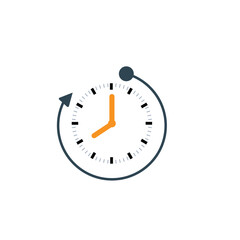 Overtime flat icon, business, and clock concept design stock illustration