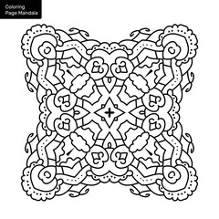 Outline mandala for coloring book. Clean Decorative round ornament. Oriental pattern, Vector illustration Coloring book page. Circular pattern in form of mandala for Henna, Mehndi, tattoo, decoration.
