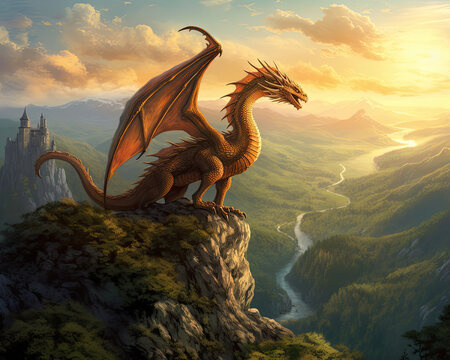 Dragons Glory: Stunning Stock Illustration for Midjourney AI