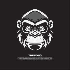 Premium front face gorilla, for mascot or T-shirt, vector design