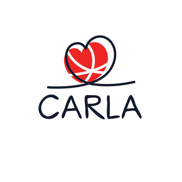 Creative (Carla) name, Vector illustration.