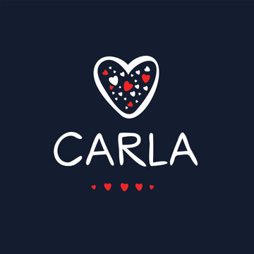 Creative (Carla) name, Vector illustration.