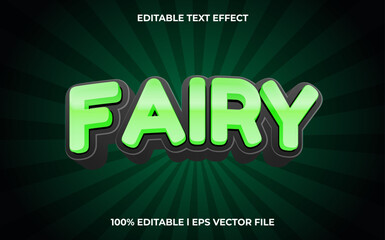 Fairy 3d text effect with glow theme. typography for products tittle