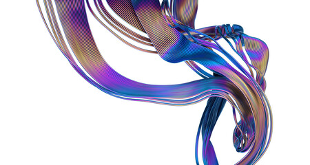 Fototapeta premium Abstract colorful lines, 3d render