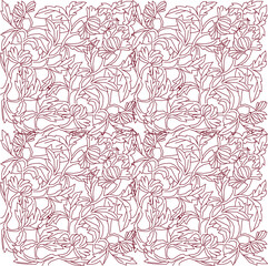 Sketsa vektor ilustrasi detail desain baground hiasan floral pattern