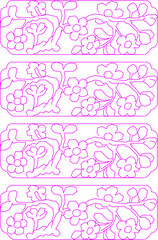 Vector sketch illustration detailed floral shape wall decoration design