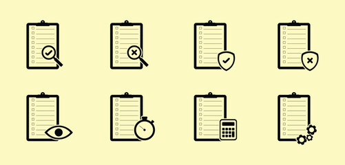 set of audit fill icon