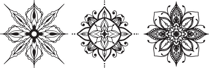 Mandala vector graphics. Decorative circle ornament in ethnic oriental style. Vector abstract mandala pattern. Yoga logos. decorative round ornaments.