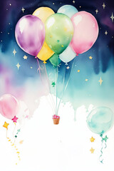 Watercolor Birthday Background For Text Birthday Card