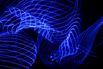 Abstract colored lines. Art made with light. Resource for designers.